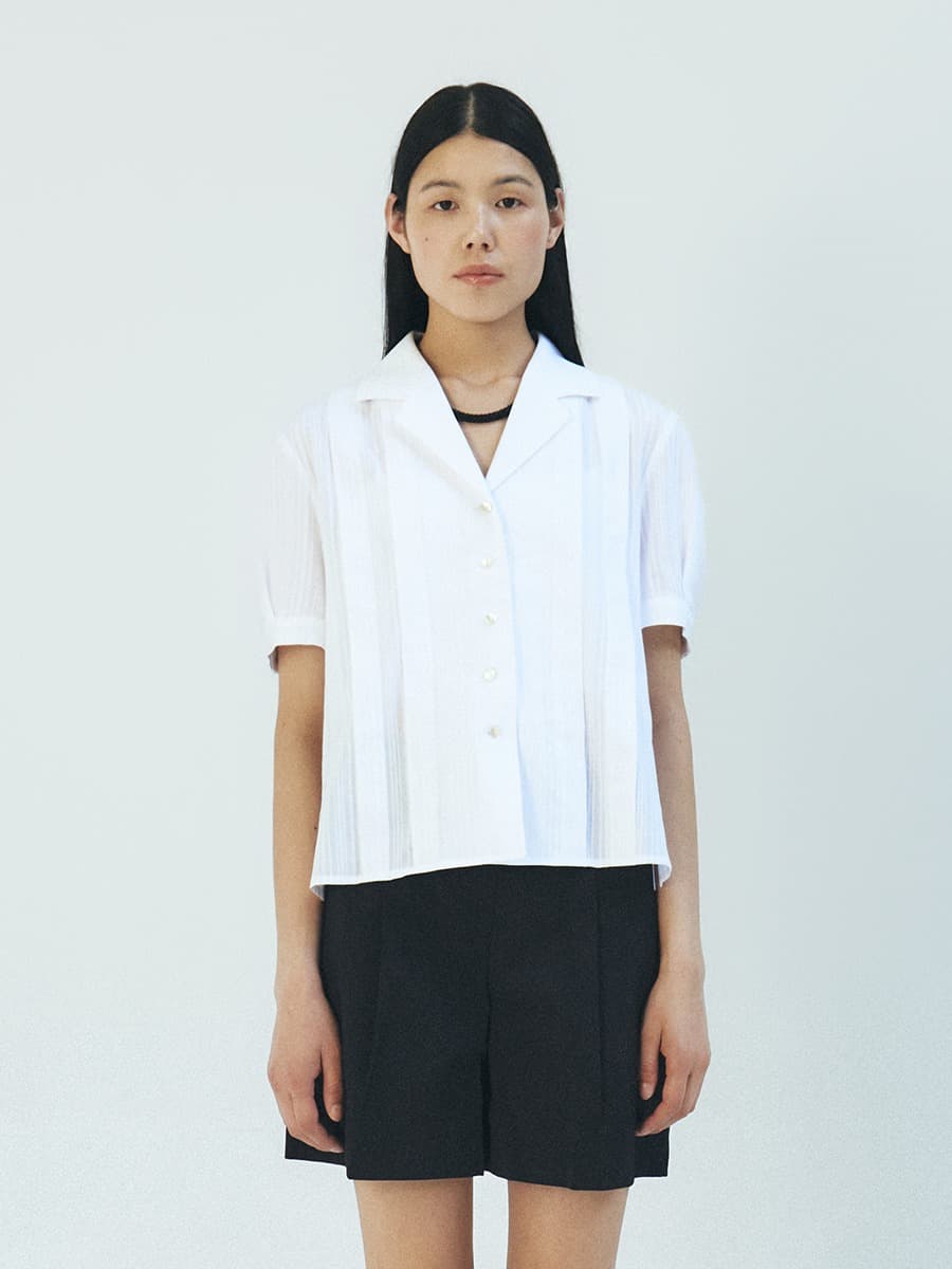 TFR STRIPE COLLAR SHIRT_WHITE — vue 1