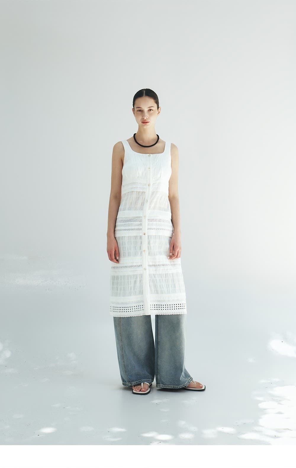 TFR LACE SLEEVELESS DRESS_IVORY — vue 5