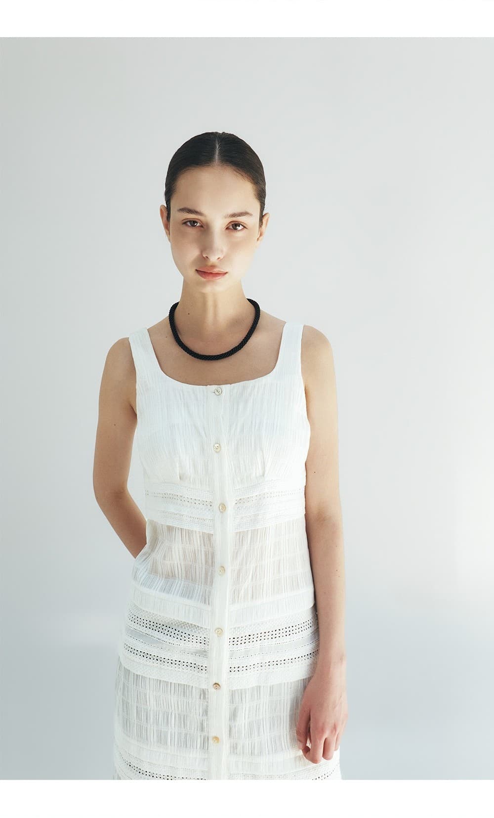 TFR LACE SLEEVELESS DRESS_IVORY — vue 9