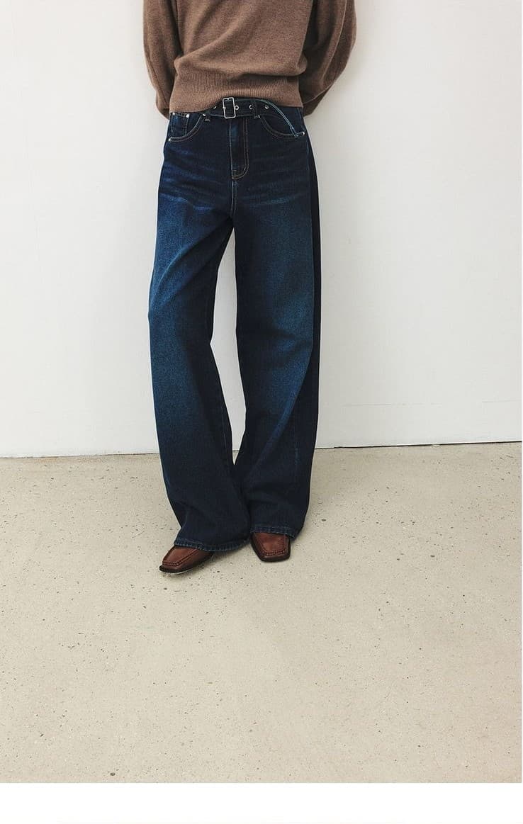 TFF BELTED LOOSE FIT DENIM_DEEP BLUE — vue 7