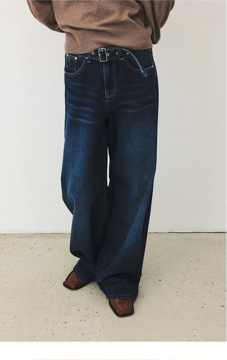 TFF BELTED LOOSE FIT DENIM_DEEP BLUE — vue 8