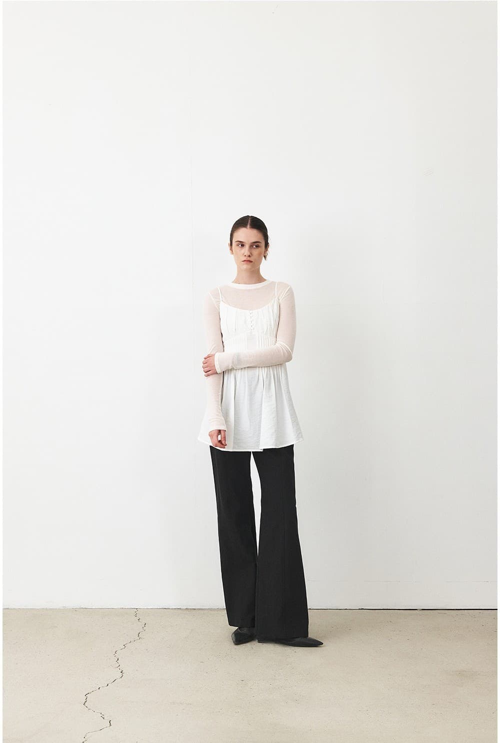 TFF COTTON WIDE FLARE TROUSERS_BLACK — vue 6