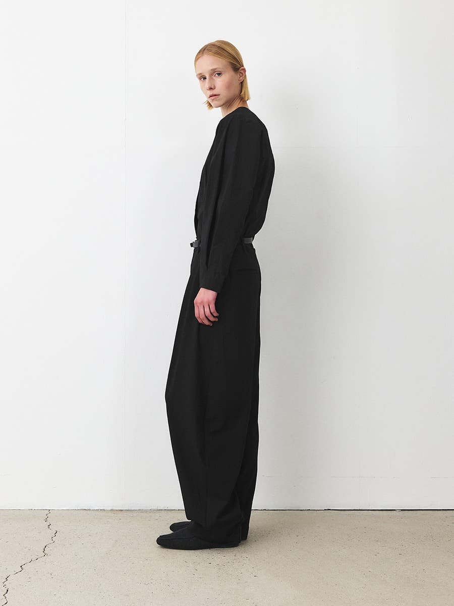 TFF HERRINGBONE BARREL TROUSER_BLACK — vue 3