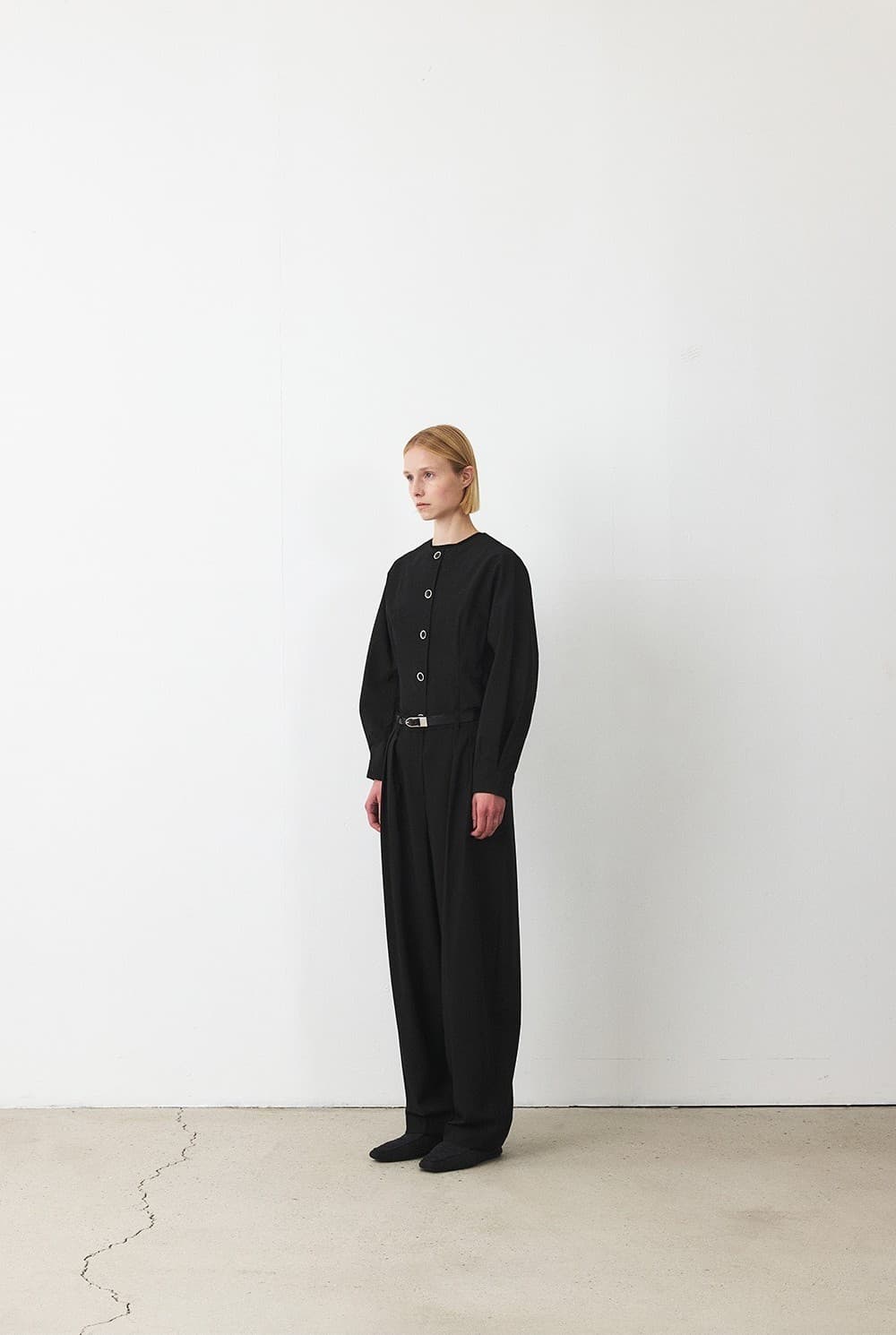 TFF HERRINGBONE BARREL TROUSER_BLACK — vue 9