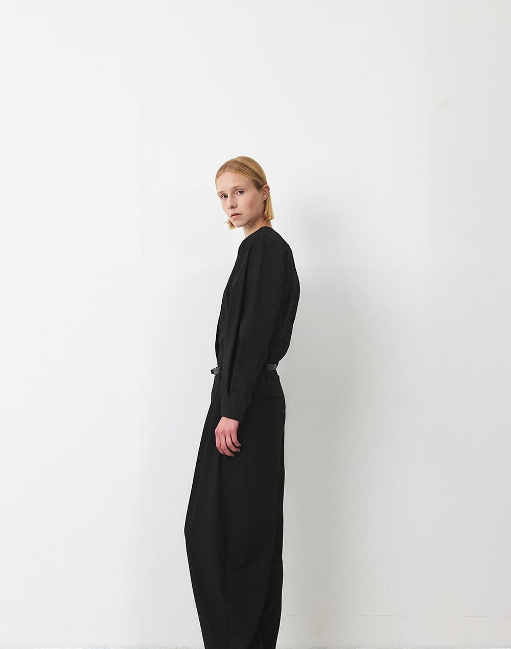 TFF HERRINGBONE BARREL TROUSER_BLACK — vue 11