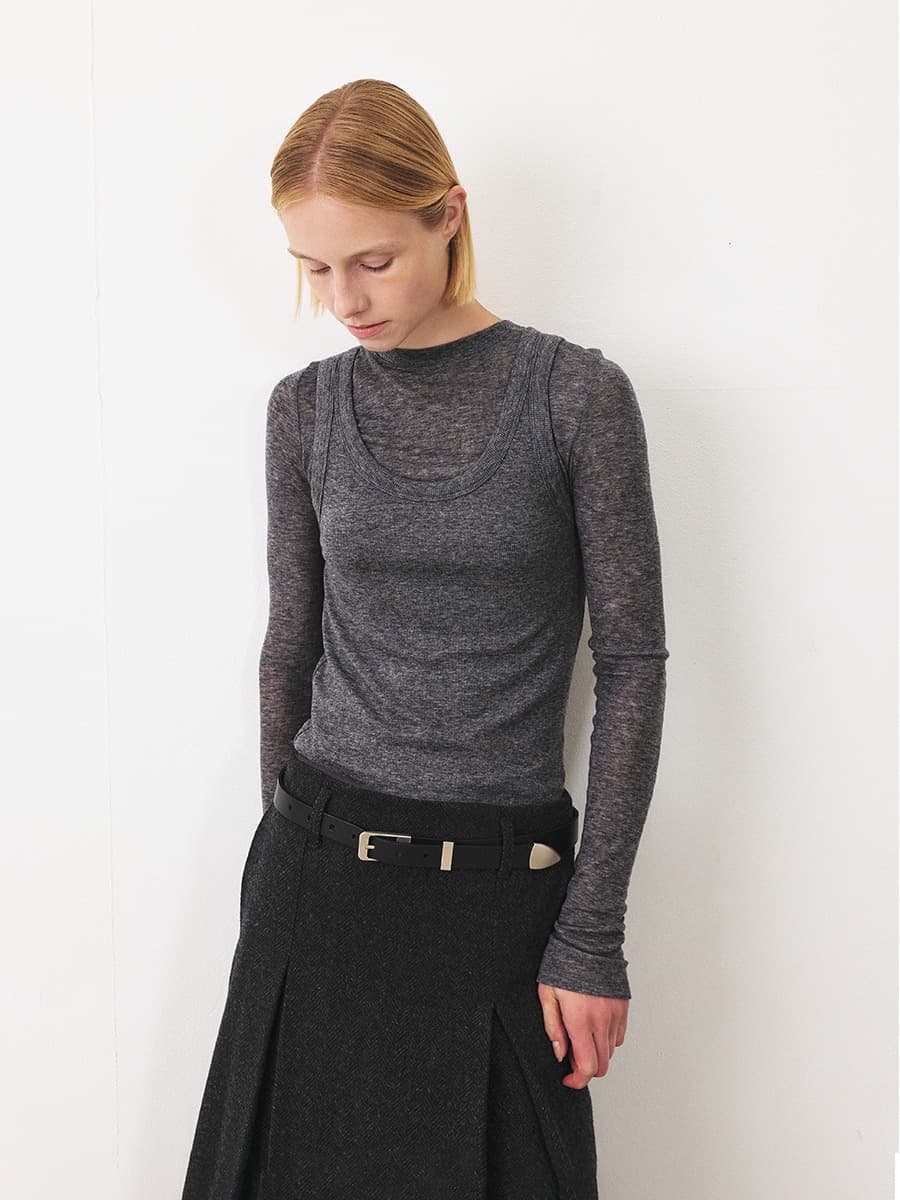 TFF SLEEVELESS LAYERED TOP_CHARCOAL — vue 3