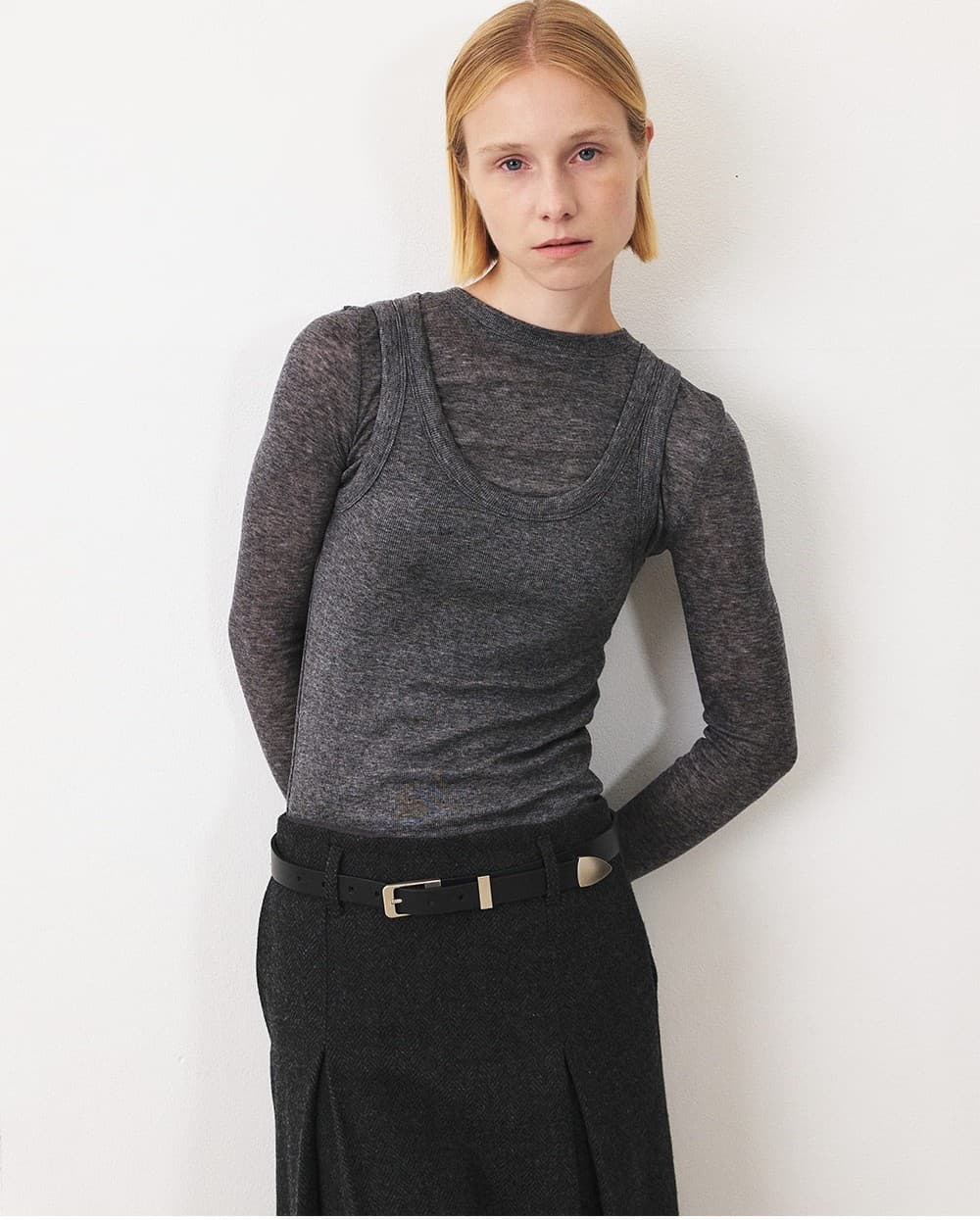 TFF SLEEVELESS LAYERED TOP_CHARCOAL — vue 5