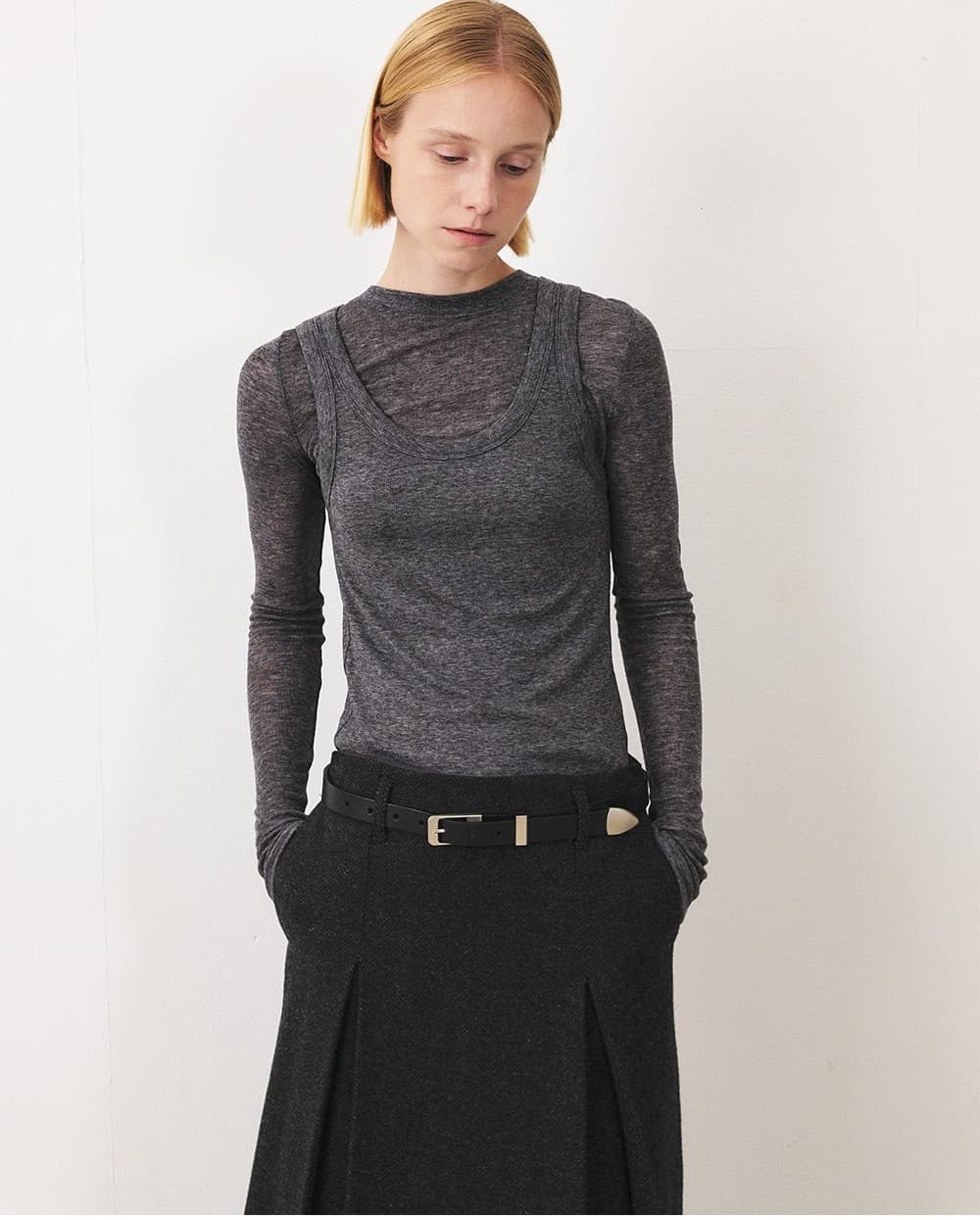 TFF SLEEVELESS LAYERED TOP_CHARCOAL — vue 10