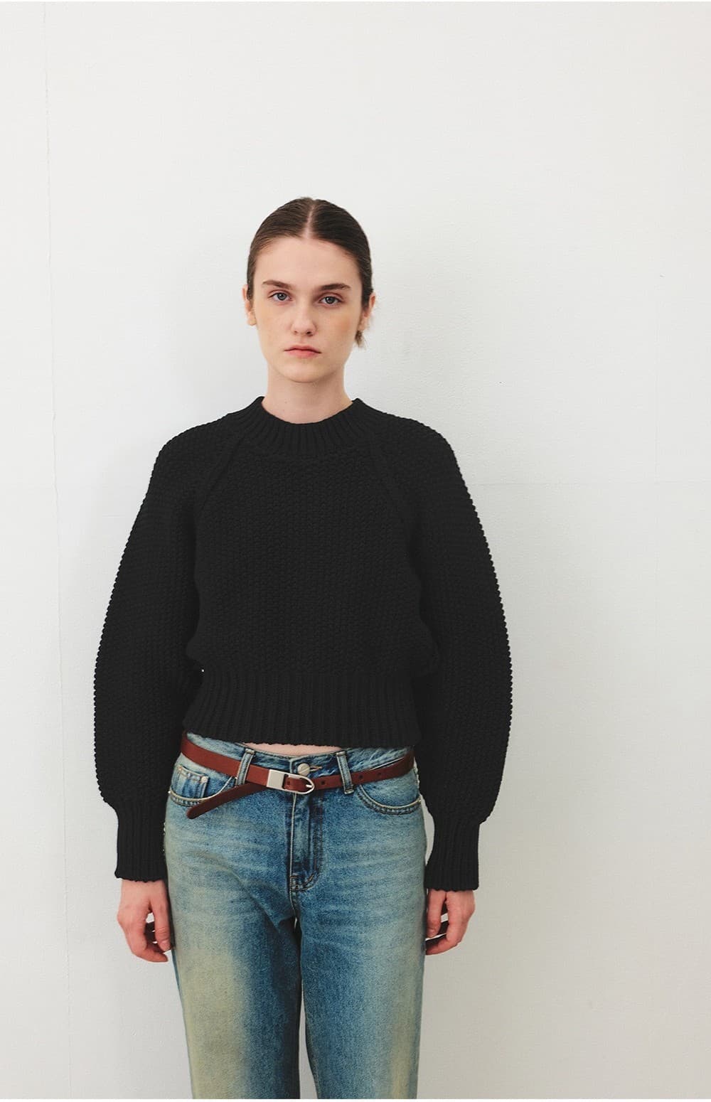 TFF VOLUME HANDMADE KNIT TOP_BLACK — vue 6