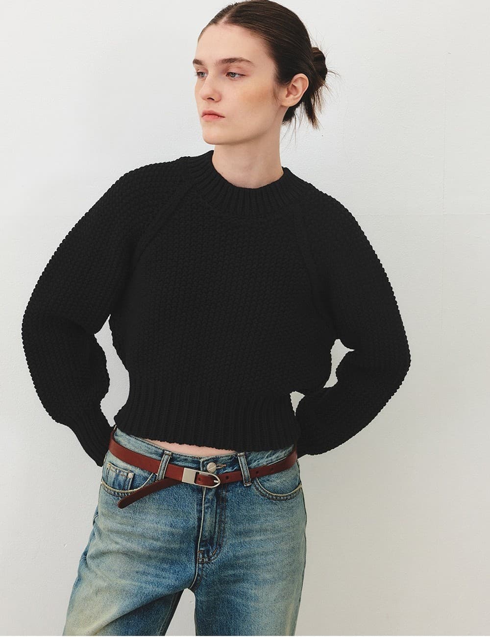 TFF VOLUME HANDMADE KNIT TOP_BLACK — vue 7