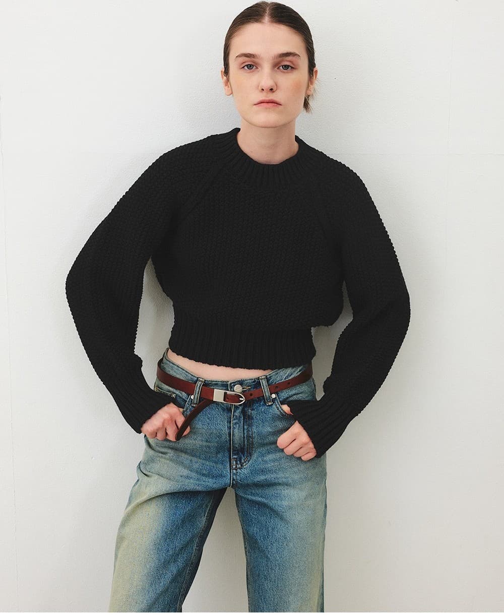 TFF VOLUME HANDMADE KNIT TOP_BLACK — vue 8