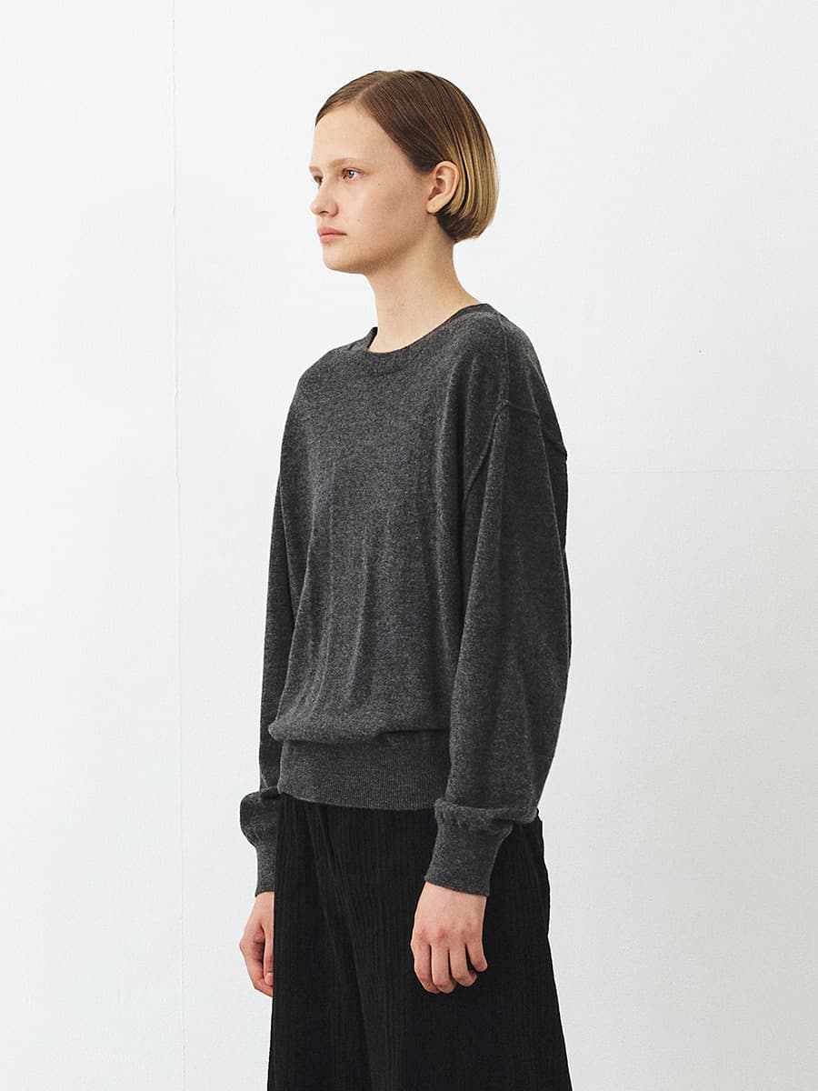 TFF WRAP MERINO WOOL KNIT TOP_D-GREY — vue 2