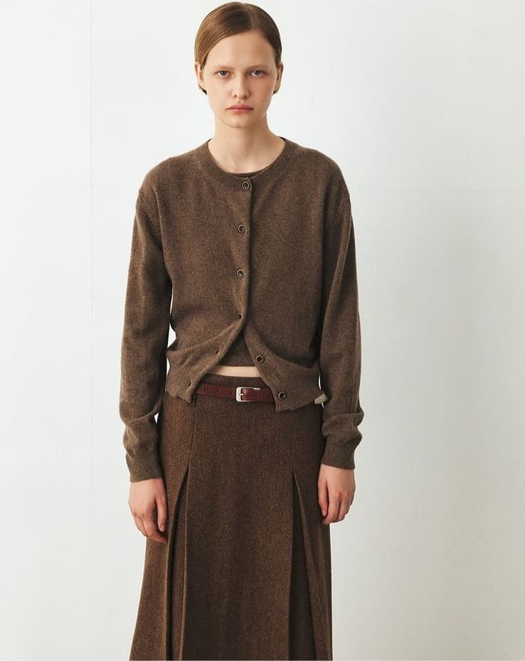 TFF CASHMERE SET-UP KNIT CARDIGAN_BROWN — vue 8