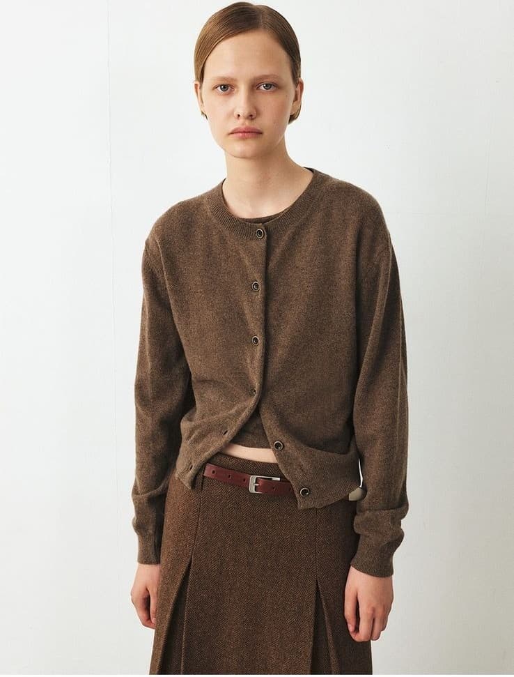 TFF CASHMERE SET-UP KNIT CARDIGAN_BROWN — vue 9