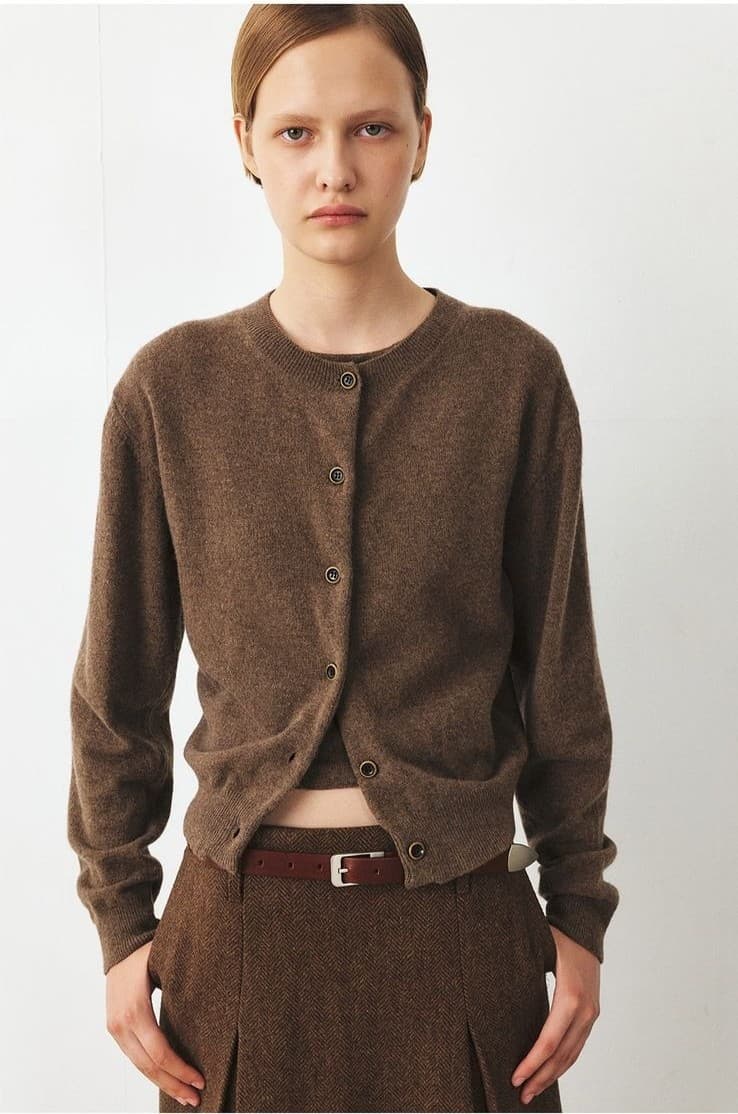 TFF CASHMERE SET-UP KNIT CARDIGAN_BROWN — vue 10