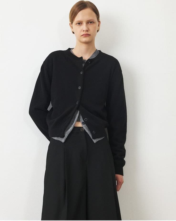 TFF CASHMERE SET-UP KNIT CARDIGAN_BLACK — vue 5