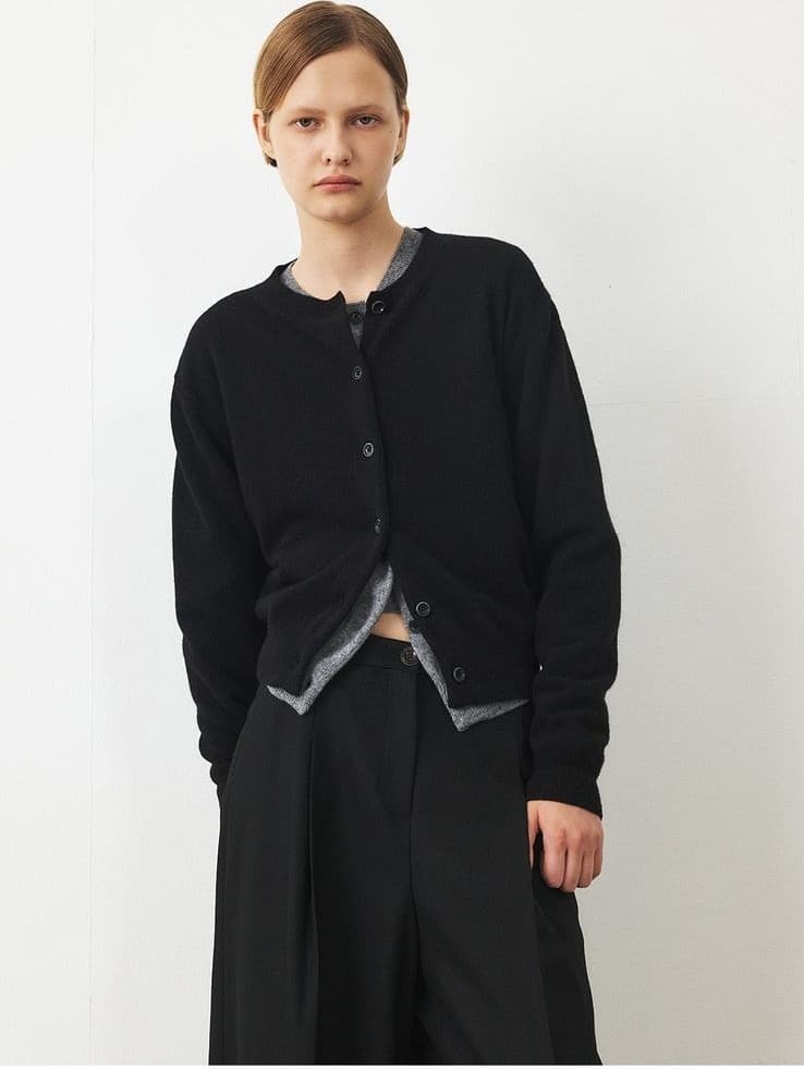 TFF CASHMERE SET-UP KNIT CARDIGAN_BLACK — vue 9