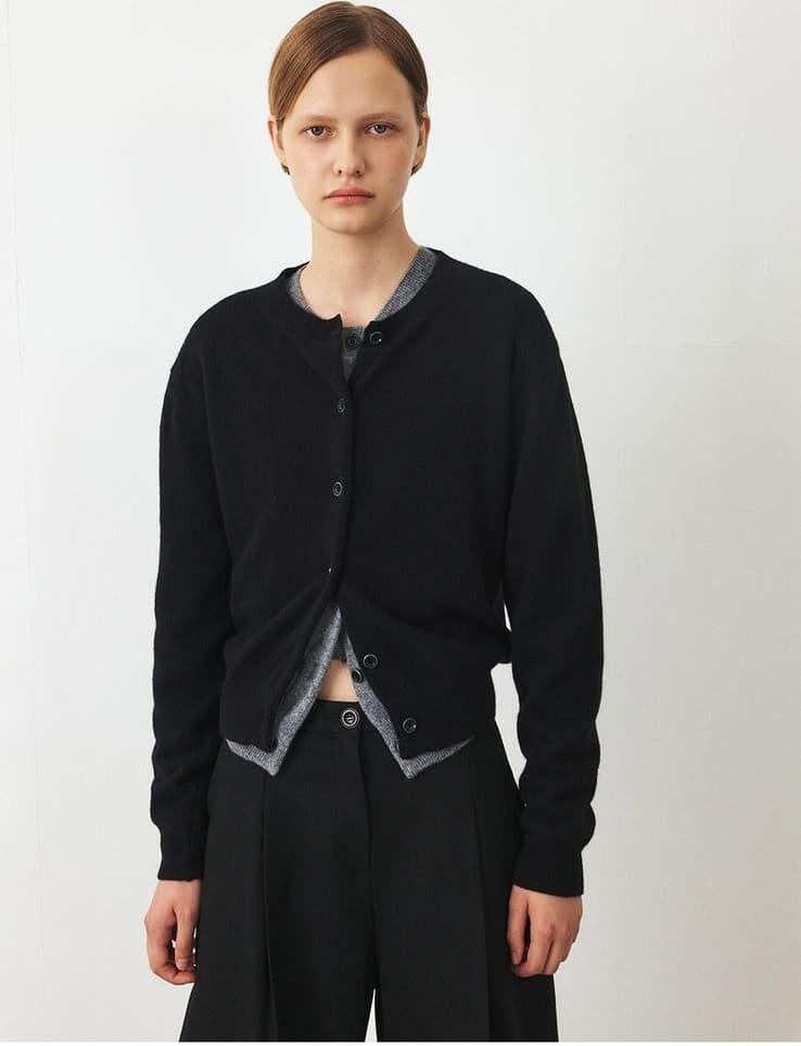 TFF CASHMERE SET-UP KNIT CARDIGAN_BLACK — vue 10