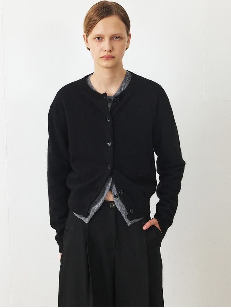 TFF CASHMERE SET-UP KNIT CARDIGAN_BLACK — vue 11