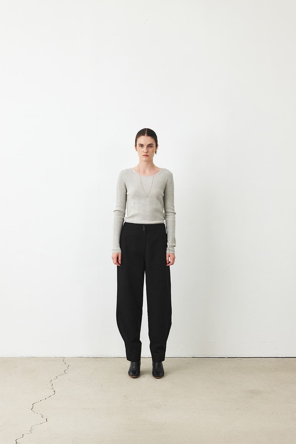 TFF MERINO WOOL ROUND KNIT TOP_L-GREY — vue 6