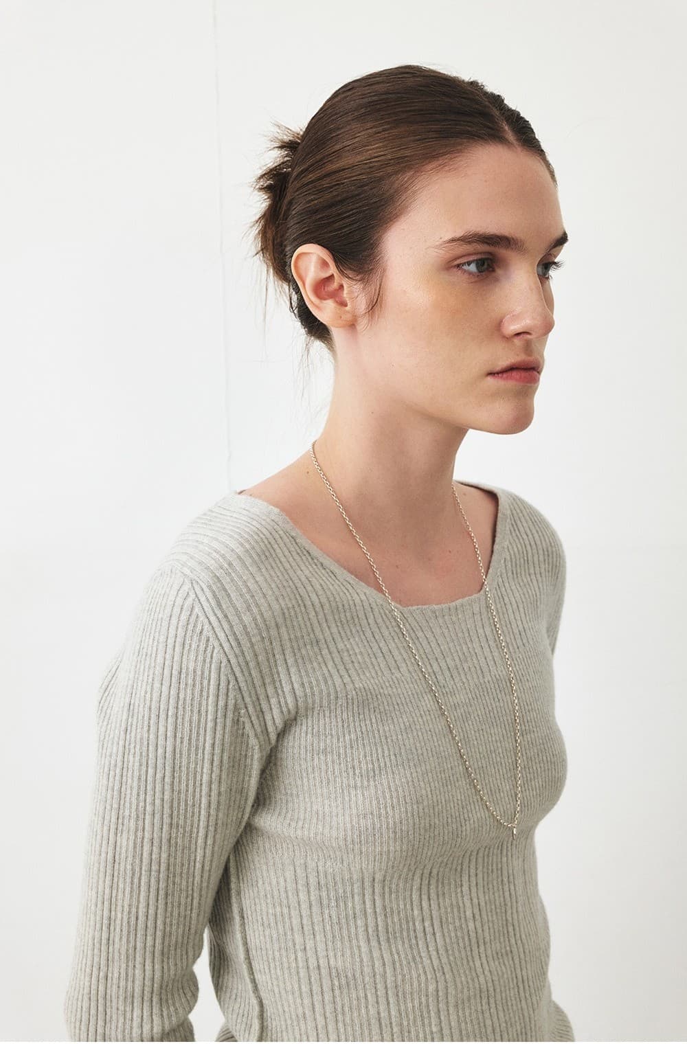 TFF MERINO WOOL ROUND KNIT TOP_L-GREY — vue 10