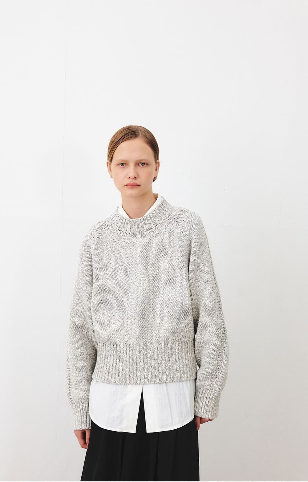 TFF BALLOON ROUND KNIT TOP_ MULTI GREY — vue 7