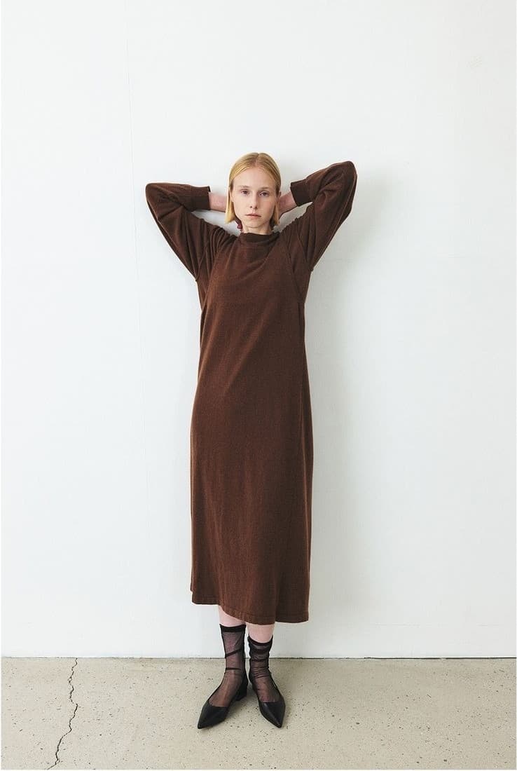 TFF CASHMERE LAYERD KNIT DRESS_BROWN — vue 9