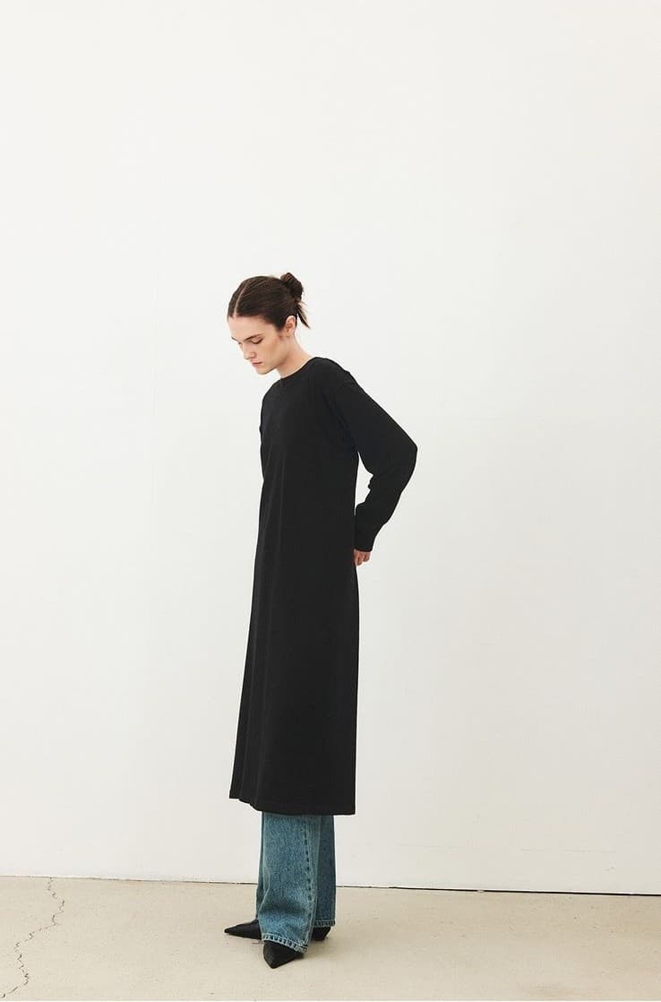 TFF CASHMERE LAYERD KNIT DRESS_BLACK — vue 6