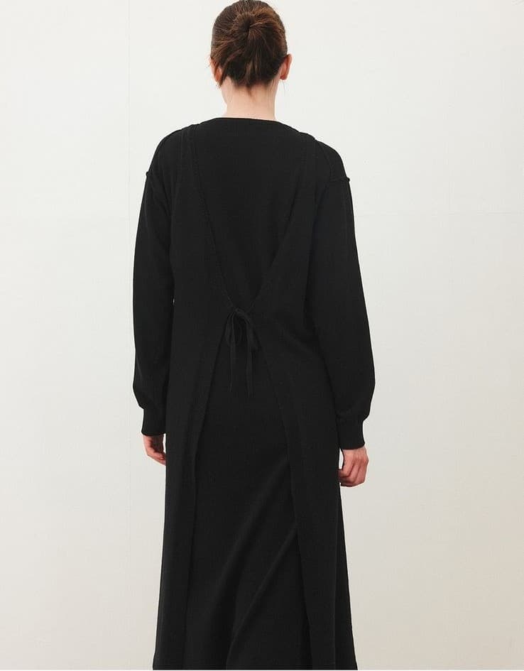 TFF CASHMERE LAYERD KNIT DRESS_BLACK — vue 11