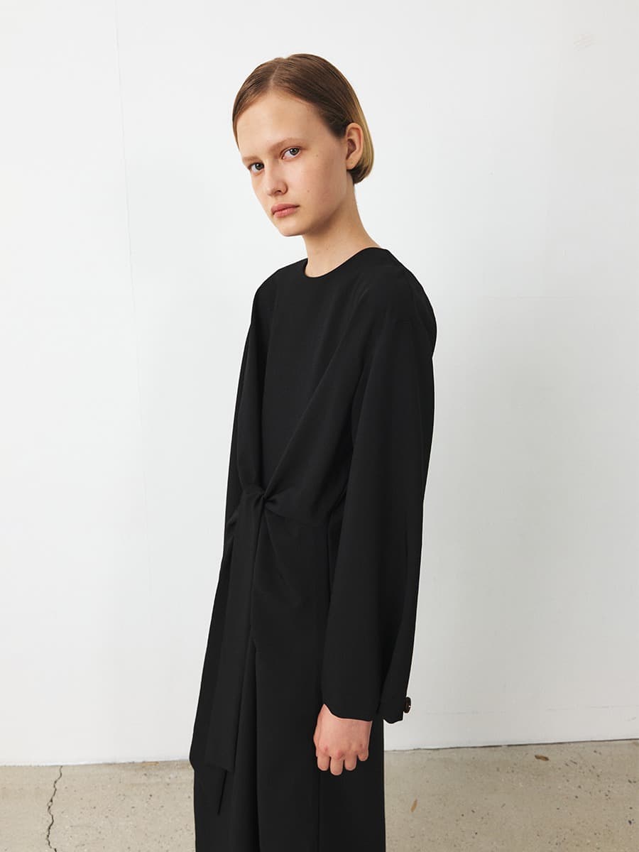 TFF DRAPED TIE DRESS_BLACK — vue 2