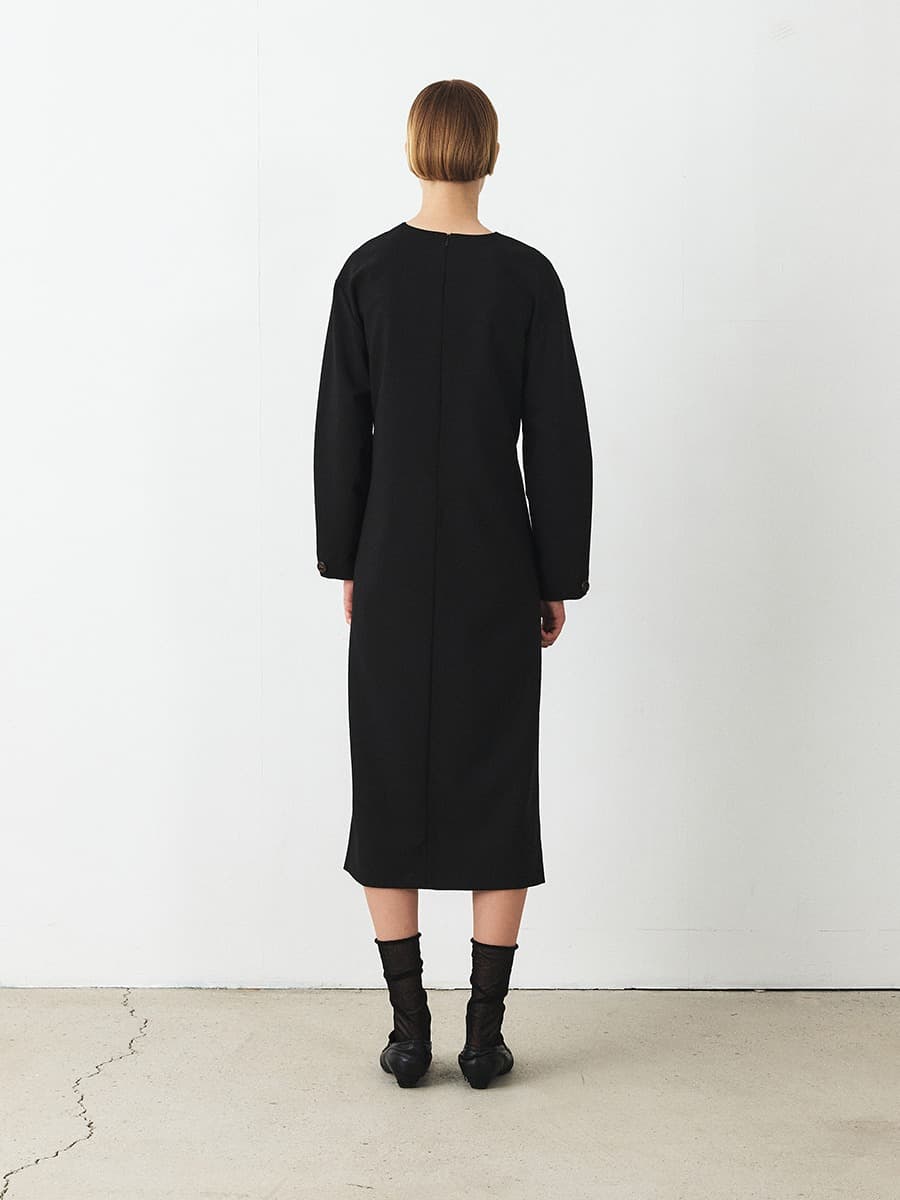 TFF DRAPED TIE DRESS_BLACK — vue 4
