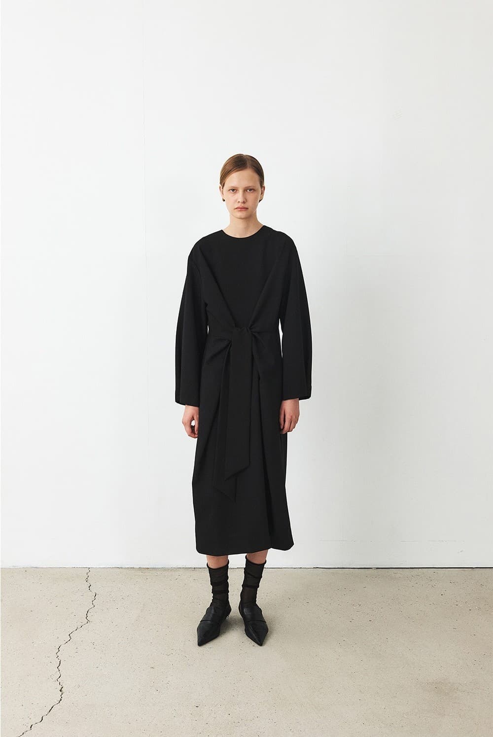 TFF DRAPED TIE DRESS_BLACK — vue 6