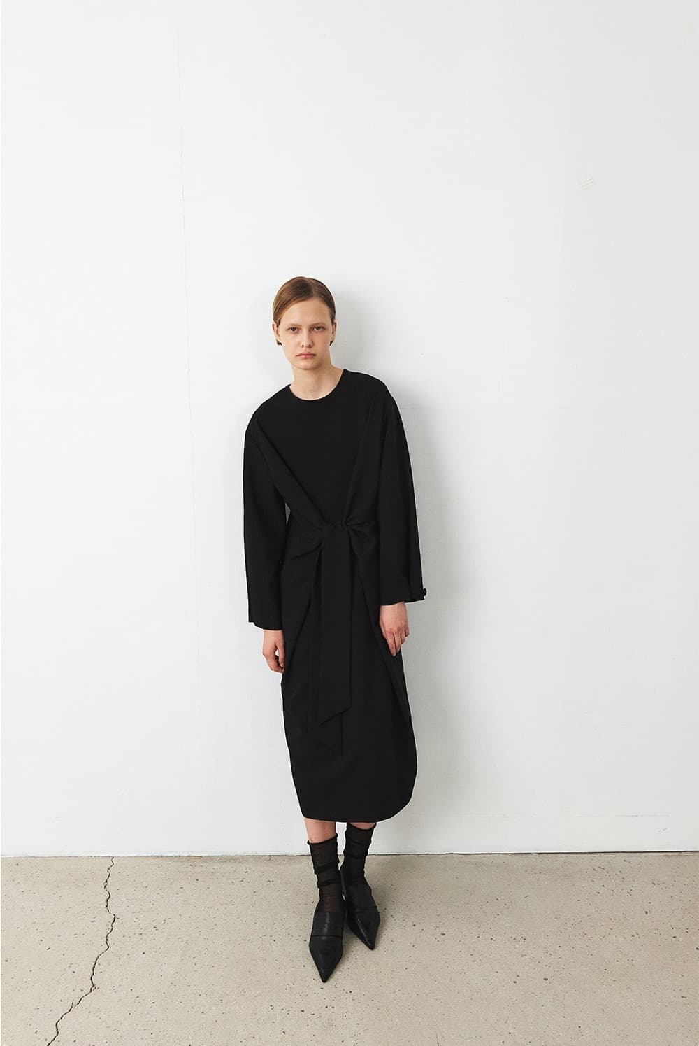 TFF DRAPED TIE DRESS_BLACK — vue 8