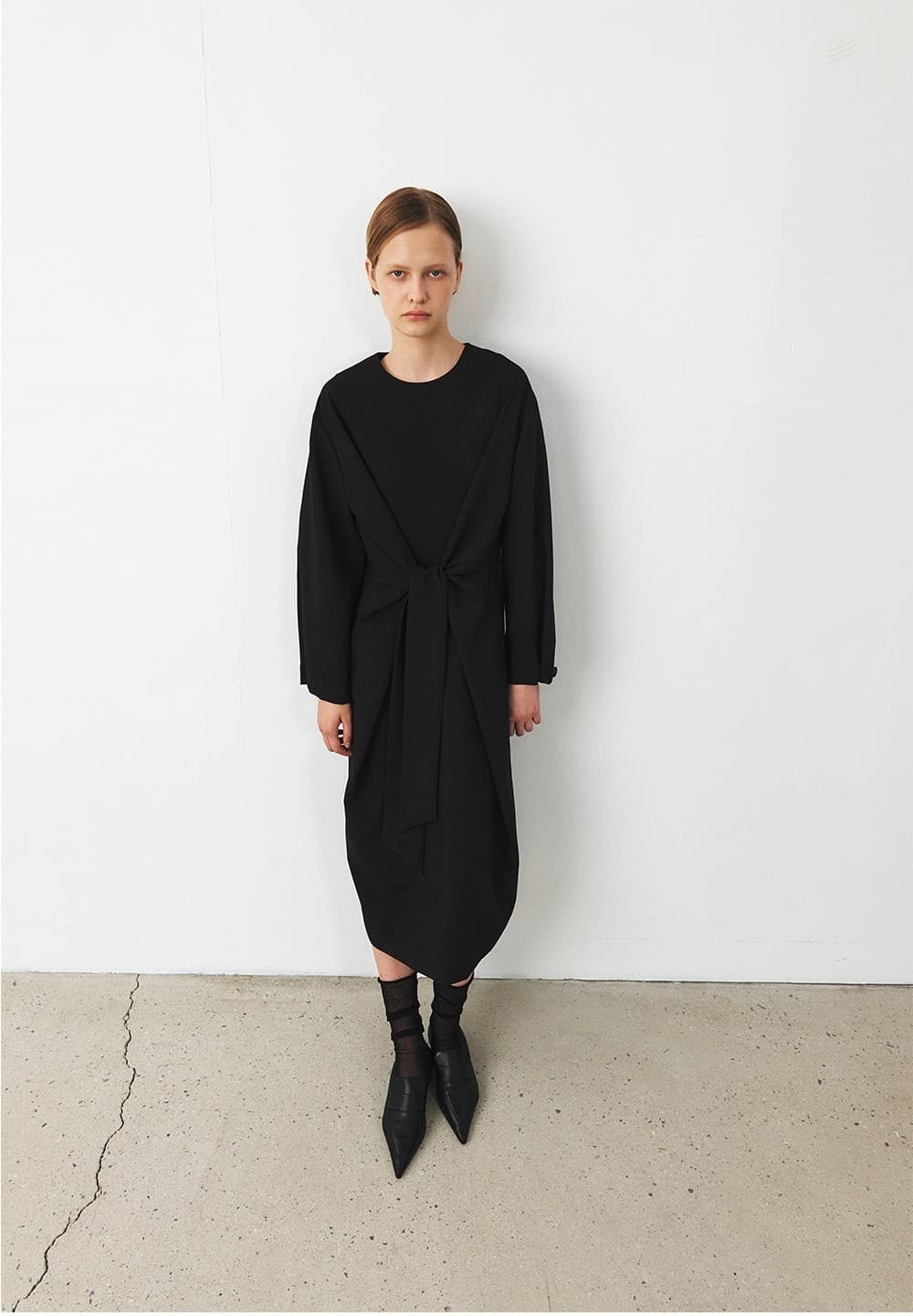 TFF DRAPED TIE DRESS_BLACK — vue 9
