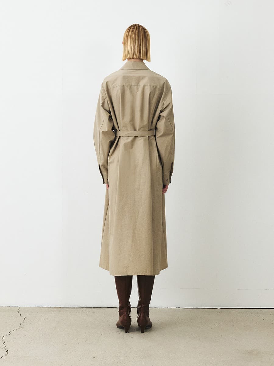 TFF BELTED SHIRT DRESS_L-KHAKI — vue 3