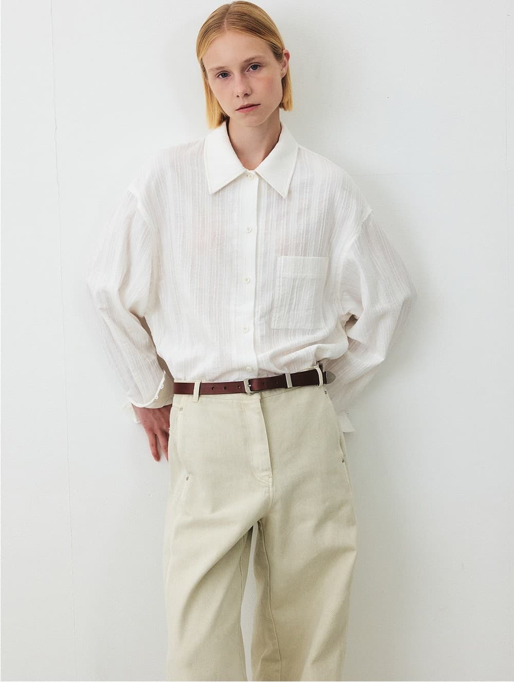 TFF OVERFIT CREASE SHIRT_WHITE — vue 5