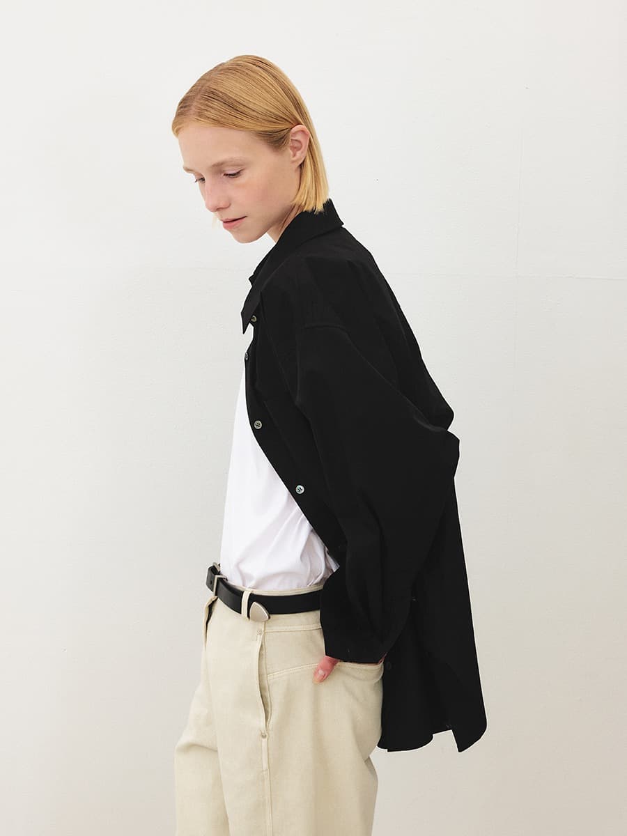 TFF OVER FIT POCKET SHIRT_BLACK — vue 2