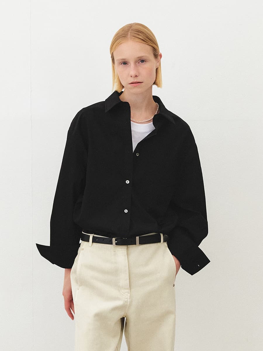 TFF OVER FIT POCKET SHIRT_BLACK — vue 4