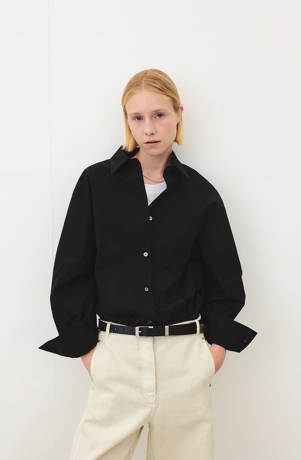 TFF OVER FIT POCKET SHIRT_BLACK — vue 5