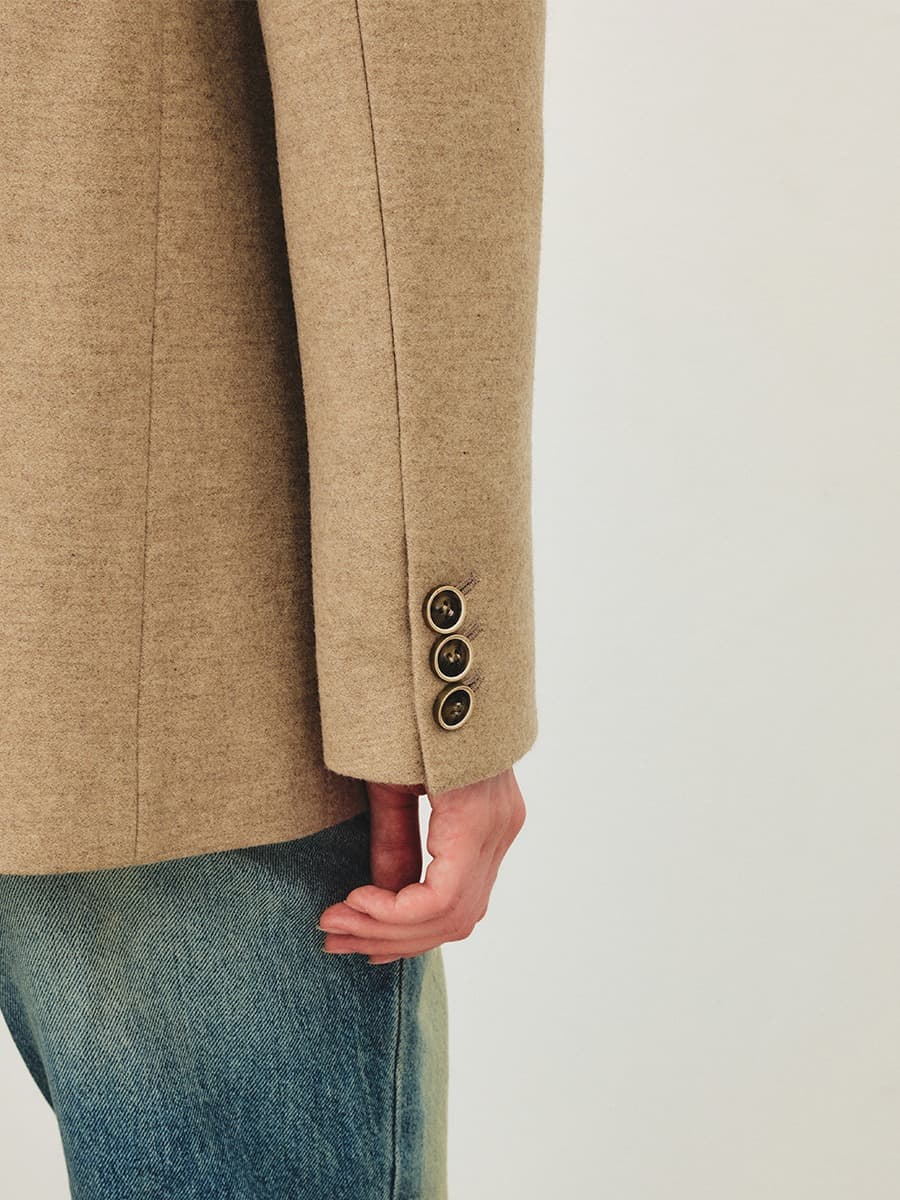 TFF COLLARLESS WOOL BLAZER_BEIGE — vue 4