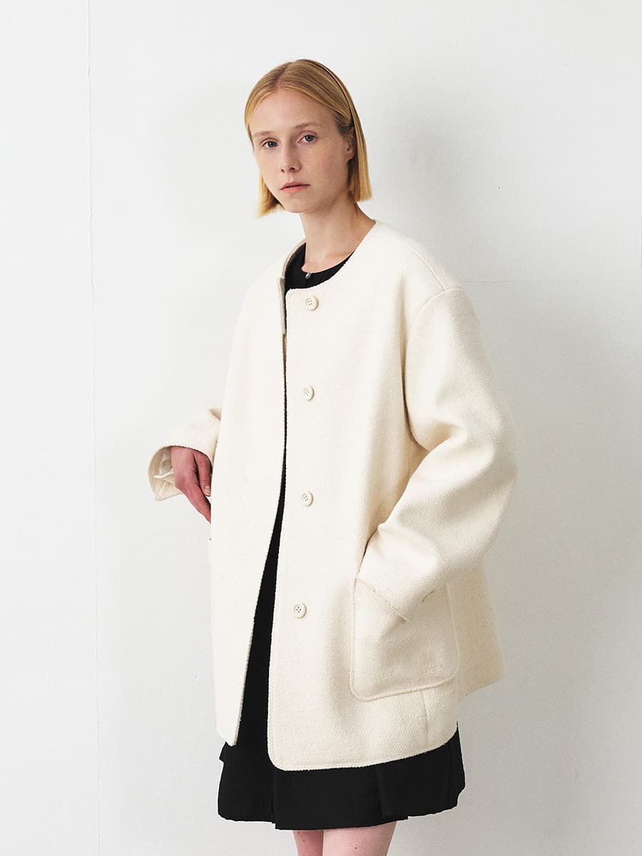 TFF TWEED OVERFIT JACKET_IVORY — vue 1