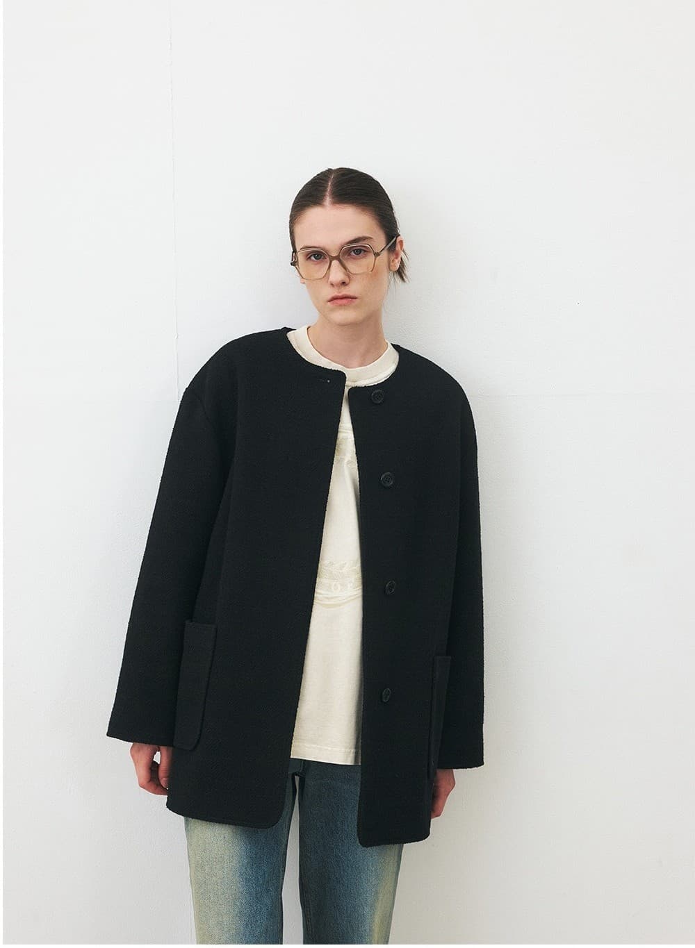 TFF TWEED OVERFIT JACKET_BLACK — vue 5