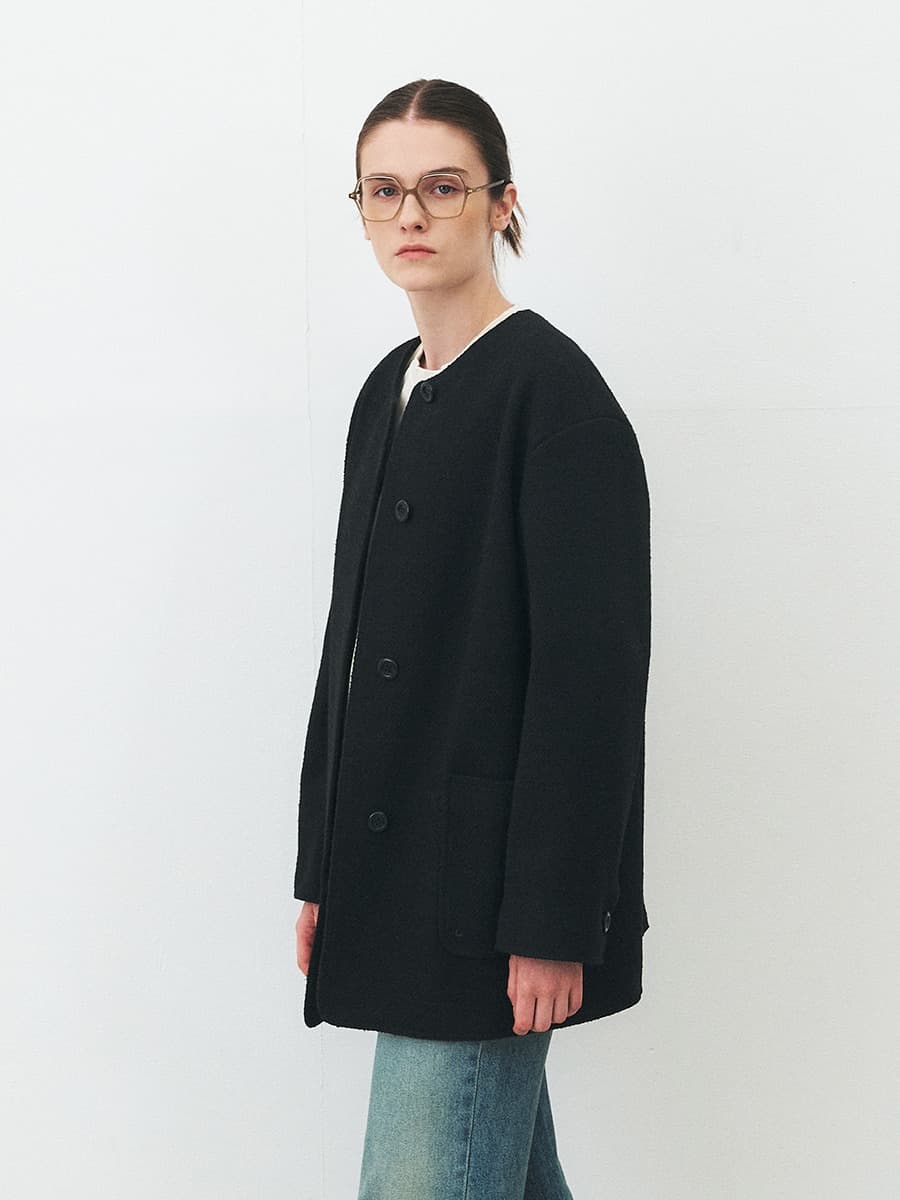 TFF TWEED OVERFIT JACKET_BLACK — vue 1