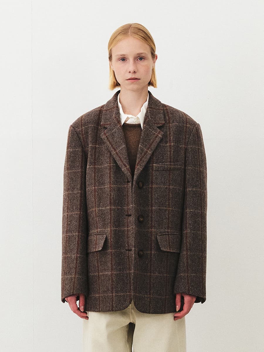 TFF OVERFIT WOOL CHECK BLAZER_CHECK — vue 2