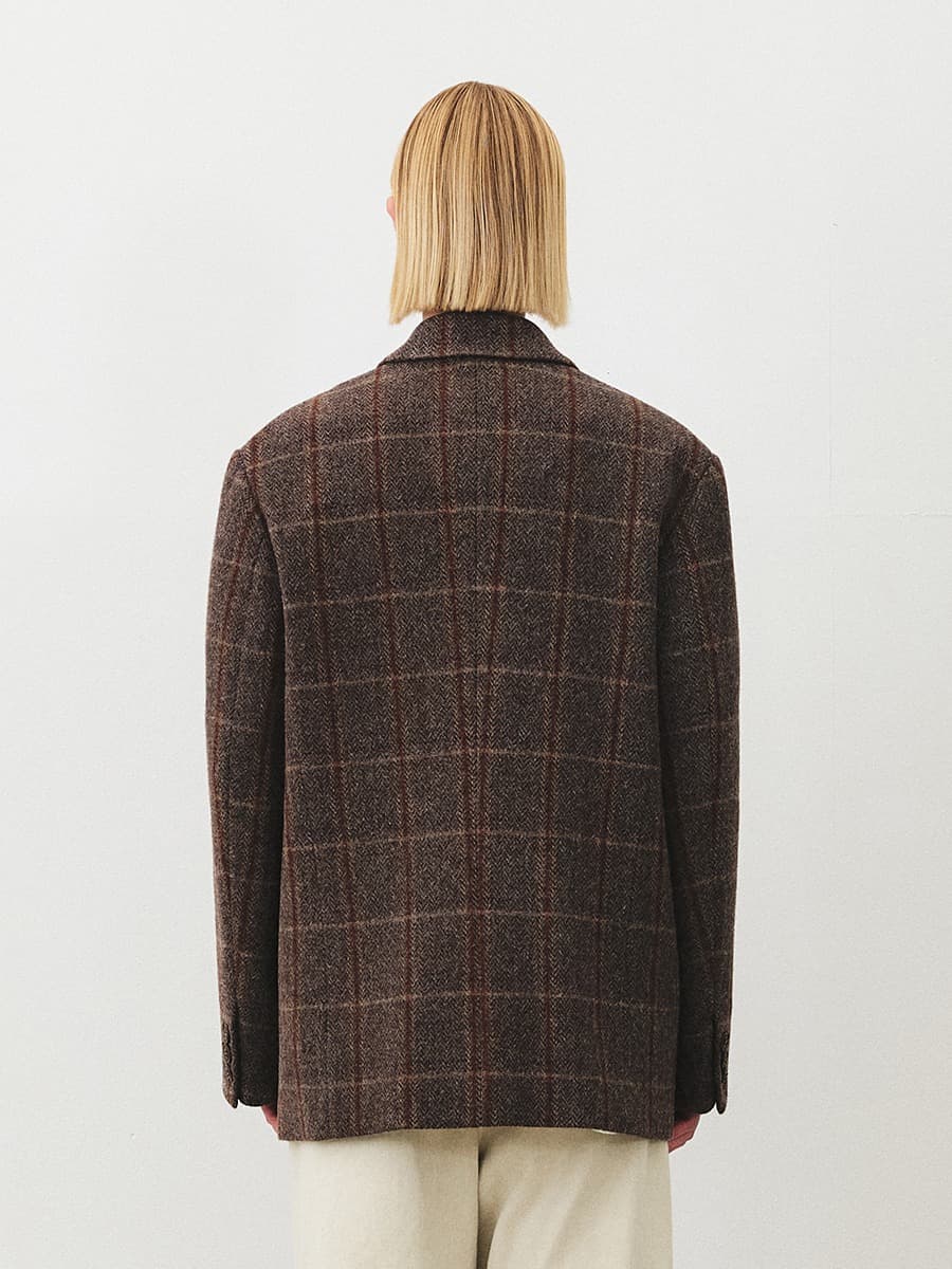 TFF OVERFIT WOOL CHECK BLAZER_CHECK — vue 4