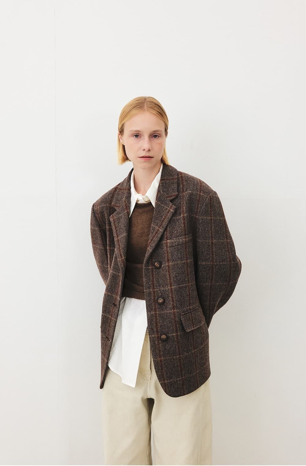 TFF OVERFIT WOOL CHECK BLAZER_CHECK — vue 9