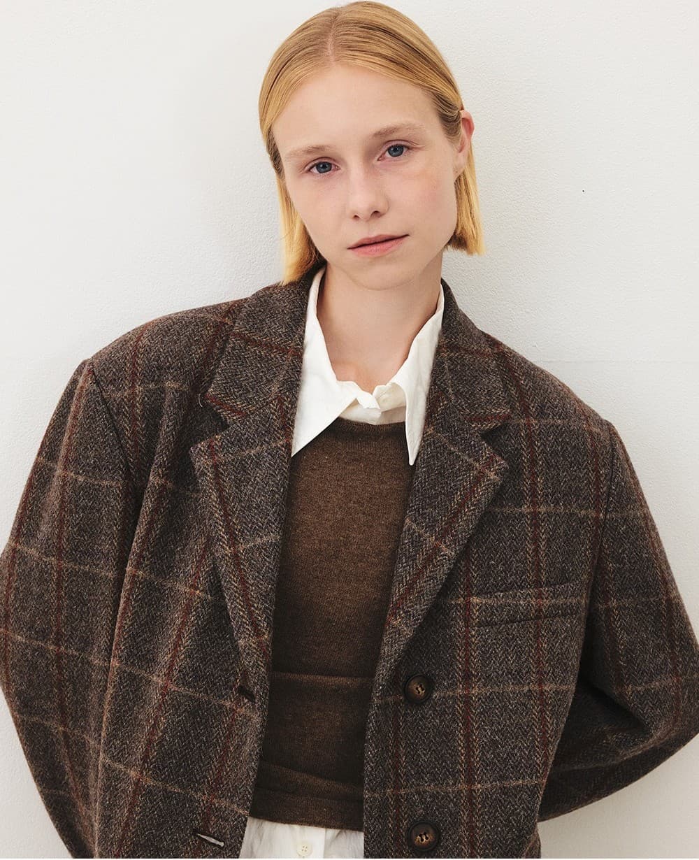 TFF OVERFIT WOOL CHECK BLAZER_CHECK — vue 10