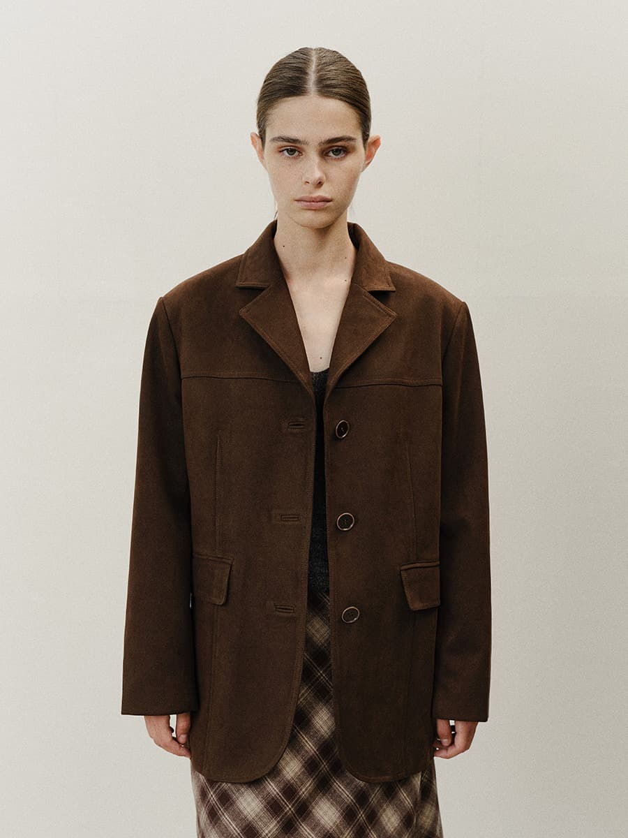 TFF SUEDE OVERFIT JACKET_BROWN — vue 1