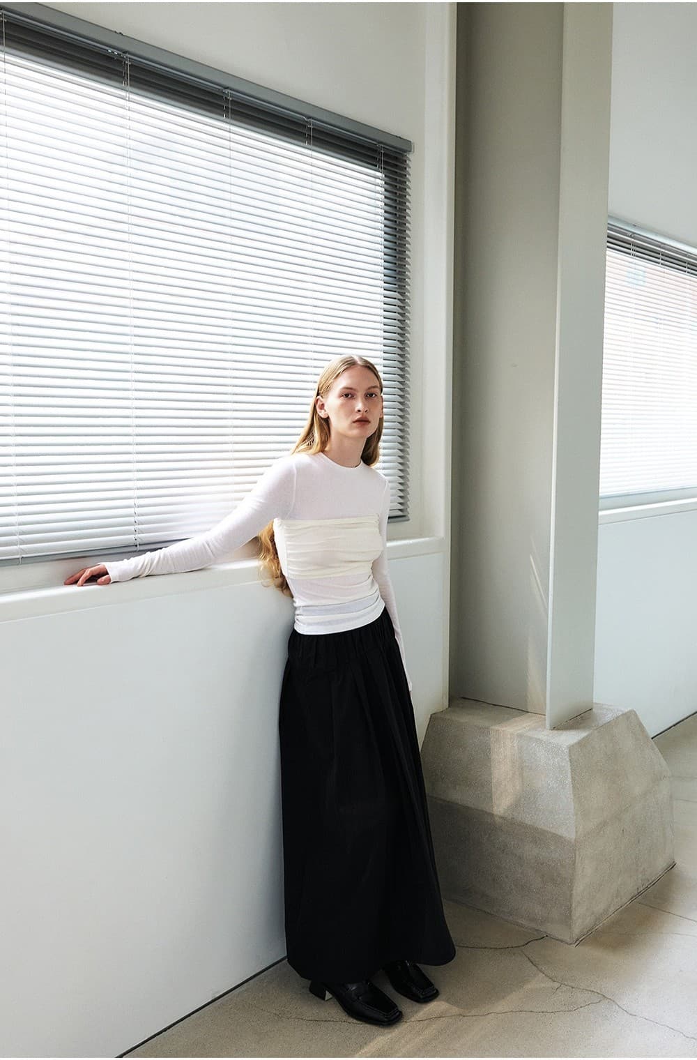 TFF SHIRRED TUBE LAYERED TOP_IVORY — vue 6