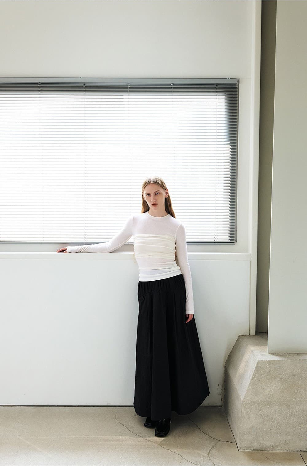 TFF SHIRRED TUBE LAYERED TOP_IVORY — vue 7
